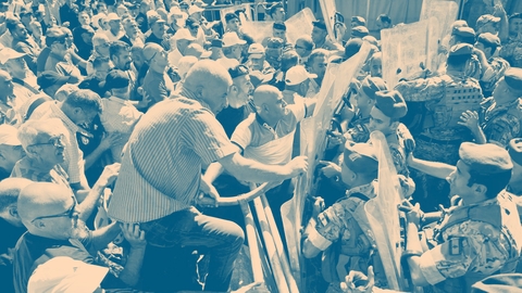 retirees protest