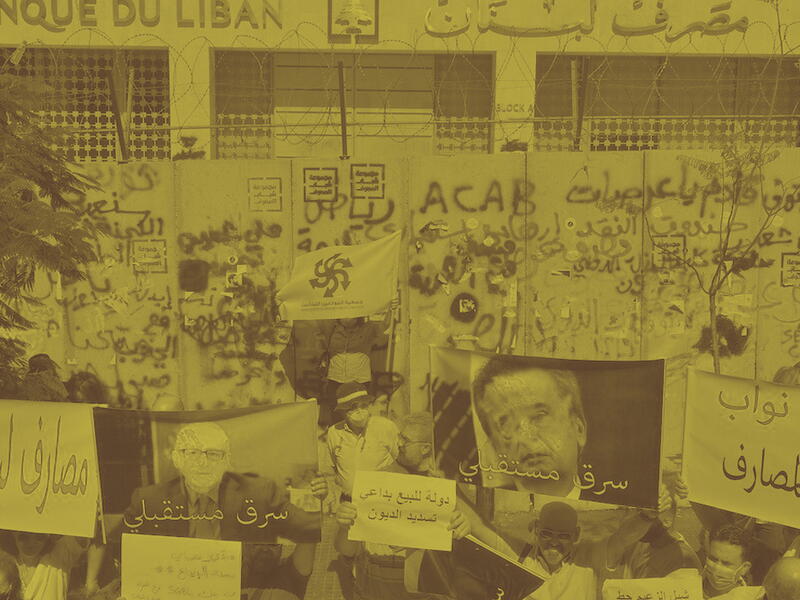 lebanon protests at bank